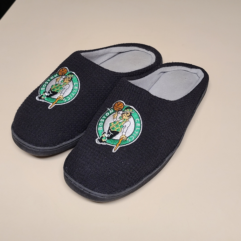 Boston Celtics embroidered slippers size 9-10